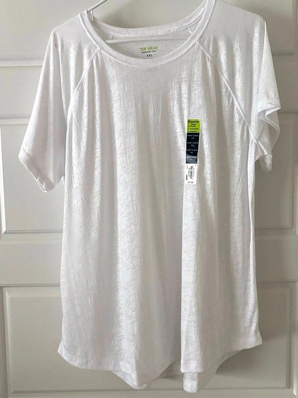 Tek Gear Essential Gear Short Sleeve Tee in White XXL NWT